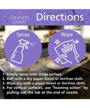 Granite Gold Clean and Shine Spray 24 + 64 Fl Oz Value Pack - Citrus - For Granite, Marble, Travertine, Quartz & Natural Stone Surfaces - 2 Count Pack - Buy Online on GoSupps.com