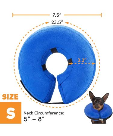 Bencmate Inflatable Recovery Ruff for Dogs & Cats - Leak Protection Collar for Post-Op & Wound Care - Small Blue (Neck: 5-8) - Buy Online on GoSupps.com