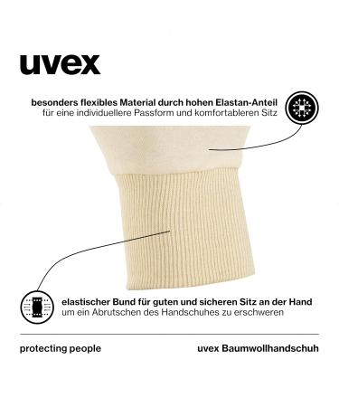 Uvex Cotton Gloves (5 Pairs) - Breathable & Elastic Cosmetic & Assembly Shoe Size 08/M Sensitive Undercoat & Coin Glove - Buy Online on GoSupps.com