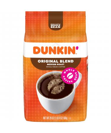 Dunkin' Original Blend Medium Roast Whole Bean Coffee 20 Ounces (Pack of 6) Original 20 Ounces (Pack of 6)