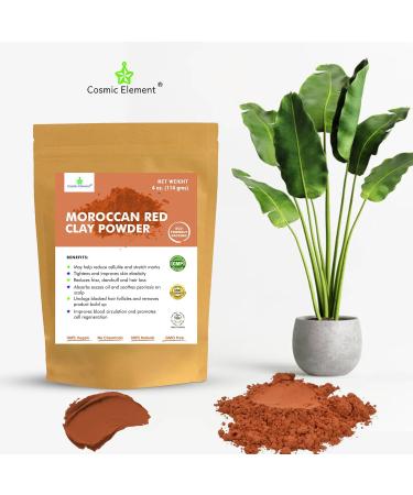 Moroccan Red Clay Powder - Nourishing Skin & Hair | Versatile Clay Masks Wraps & Scrubs - 4 oz International Shipping Available - Buy Online on GoSupps.com