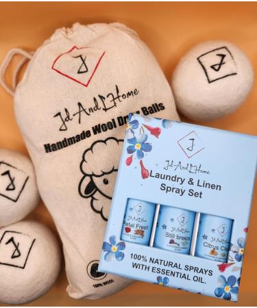 New Laundry and Linen Spray Set - 100% Pure Essential Oils | Freshen Fabrics & Linens | Eco-Friendly with Wool Dryer Balls | Petel Fresh Still Breeze Citrus Clean - Buy Online on GoSupps.com