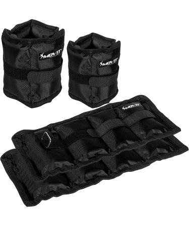Movit 4 Set weight cuffs 2x 500g and 2x 1000g running weights for foot and wrists in 3 color variants Weights for arms and legs weight cuff foot/wrist 4 Set black - Buy Online on GoSupps.com