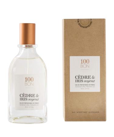 100BON Cedre & Iris Soyeux Silky Iris and Cedar Fragrance for Women or Men Invigorating Organic Fragrance with Sweet Woody & Floral Fragrance - 100% Natural Fragrance Spray 1.7 Fl Oz Fragrance 1.7 Fl Oz (Pack of 1)