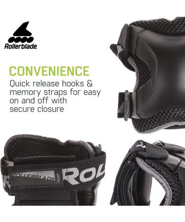 Rollerblade X Gear Protective Gear 3 Pack - Knee Pads, Elbow Pads, Wrist Guards - Multi Sport Protection for Inline Skating - Black Medium, Unisex - Buy Online on GoSupps.com