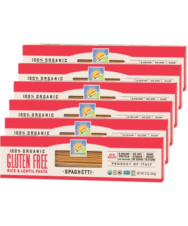 Bionaturae Spaghetti Gluten-Free Pasta | Rice and Lentil Spaghetti Pasta | Non-GMO | Lower Carb | Kosher | USDA Certified Organic | Made in Italy | 12 oz (6 Pack) Standard Packaging