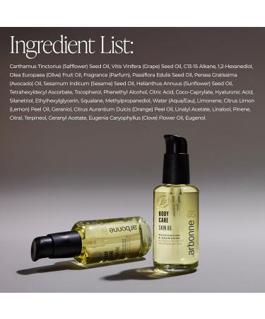 Arbonne BodyCare Skin Oil Lightweight Moisturizing Blend with Omega Fatty Acids Hyaluronic Acid & Essential Oils for Hydration Radiance Smooth Skin Firmness & Spa-Like Sensory Experience - Buy Online on GoSupps.com