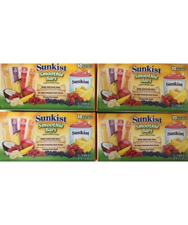 Sunkist Smoothie Bars - Gluten Free Frozen Juice Smoothies ((40) 1.0 bars (4/10ct boxes))