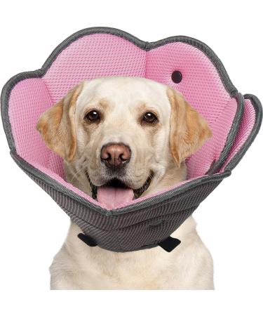Icoii sore crane dog soft leak protection dog sore crane after the operation male neutered female spay dog cone elisabethan collar for large dogs such as pitbull beagle bulldog pink l l pink - Buy Online on GoSupps.com