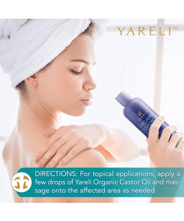 YARELI Organic Castor Oil 12oz - Cold Pressed & Unrefined for Eyelashes Eyebrows Hair Skin & Body | Best Quality International Shipping - Buy Online on GoSupps.com
