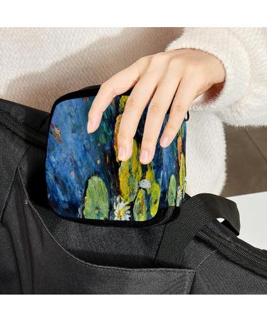 GIAPB Period Bag Sanitary Napkin Storage & Makeup Pouch | Lotus Oil Painting Color - Buy Online on GoSupps.com