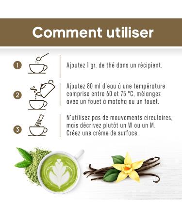 Th matcha la vanille qualit premium en poudre. 100% naturel. 100 g de th vert matcha puissant d toxifiant et antioxydant. Matcha pur de culture. 100 doses. (100g Vanille) Vanille 100g - Buy Online on GoSupps.com