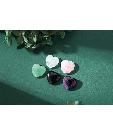 YATOJUZI 5PCS Natural Heart Healing Crystals Set - Rose Quartz & Amethyst - Chakra Reiki Balancing Stones - Buy Online on GoSupps.com