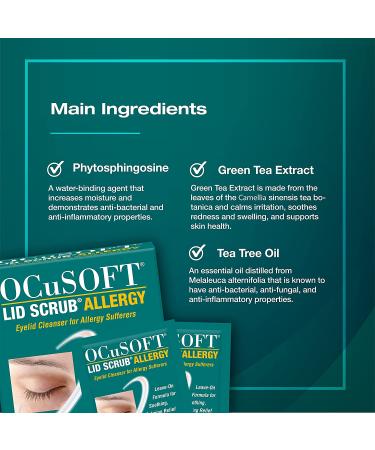 OCuSOFT Lid Scrub Allergy Eyelid Cleanser 30CT - Gentle Eye Cleanser for Allergy Relief - Buy Online on GoSupps.com