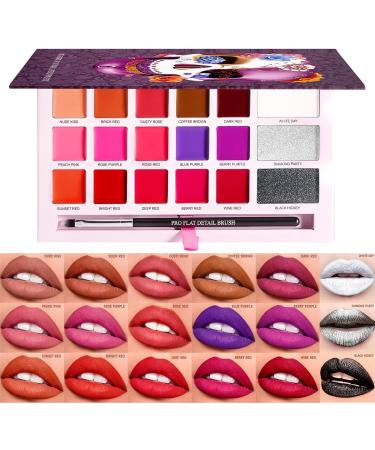  lyanny lyanny Lipstick Palette Gloss Palette Makeup Mat 18 Colors Long Lasting Soft and Creamy Texture for Dates Collection - Buy Online on GoSupps.com