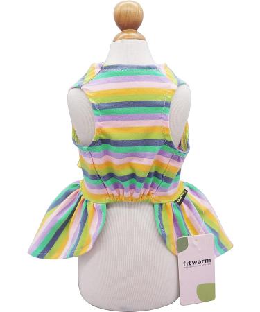 Fitwarm 100% Cotton Dog Dress | Colorful Rainbow Green | Medium Size - Buy Online on GoSupps.com