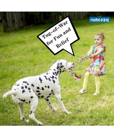 Nobleza 100% Cotton Dog Toy Rope - Promote Dental Health & Mental Wellness for All Dog Types (Beige & Braun L - 53cm) - Buy Online on GoSupps.com