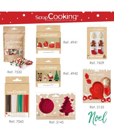ScrapCooking 7532 - Christmas Sweet Decorations 42 g - Flakes Red Green & White Beads Barley Sugars - Edible Pastry Sprink - Buy Online on GoSupps.com