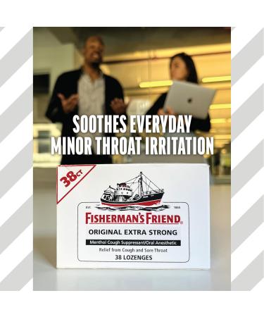 Fisherman's Friend Original Extra Strong Cough Lozenges (20 Drops x 8 Packs) 10mg Natural Menthol Cooling Relief from Sore Throat Persistent Cough & Everyday Irritation Vegan & Gluten-Free Brown - Buy Online on GoSupps.com