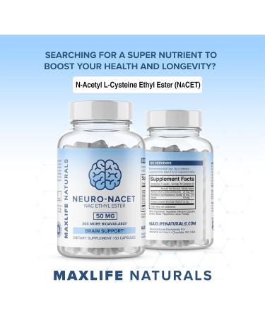 Neuro NACET - 1000mg N-Acetyl Cysteine Ethyl Ester | 20X More Bioavailable 10X Higher Glutathione Boost | Brain Support with Glycine & Selenium - International Shipping - Buy Online on GoSupps.com