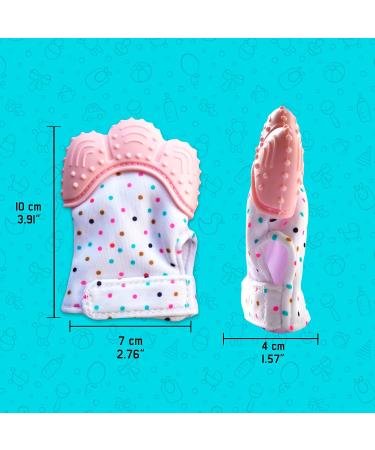 Silicone Baby Gloves & Teething Ring Pack - Washable Pain Relief for Newborns - Pink - Buy Online on GoSupps.com