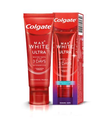 Colgate Max White Ultra Freshness Pearls Teeth Whitening Toothpaste 75ml whiter teeth in 3 days* long lasting freshness enamel safe removes deep stains* fluoride white toothpaste Ultra Fresh Pearls
