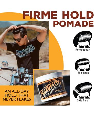 Suavecito Firme Strong Hold Pomade - 2 Pack | Medium Shine Water-Based Hair Gel for Men | Flake-Free Styling - 4oz/113g - Buy Online on GoSupps.com