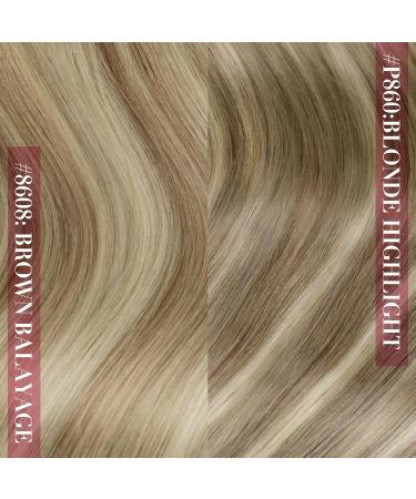 Youngsee Real Hair Extensions Clip - Brown & Blonde 45cm 120g 7PCS - Premium Clip-In Hair Recovery - Buy Online on GoSupps.com