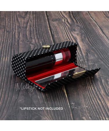 Set of 2 Black Polka Dot Lipstick Cases with Mirror Purse Holder - Stylish and Convenient - Buy Online on GoSupps.com