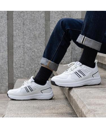 Mens Walking Shoes Wide Running Sneakers with Arch Support - Lightweight Diabetic Athletic Tennis Shoes - Size 11.5 White/Black - Buy Online on GoSupps.com