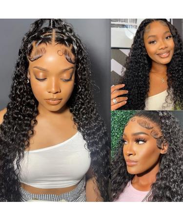 Edwad 13x4 Water Wave Lace Front Wigs Wet And Wavy Lace Front Wigs Human Hair Deep Wave Lace Front Glueless Wigs Human Hair Pre Plucked Water Wave Frontal Wig Human Hair Lace Front Wigs Curly Lace Front Wig Human Hair Fo...