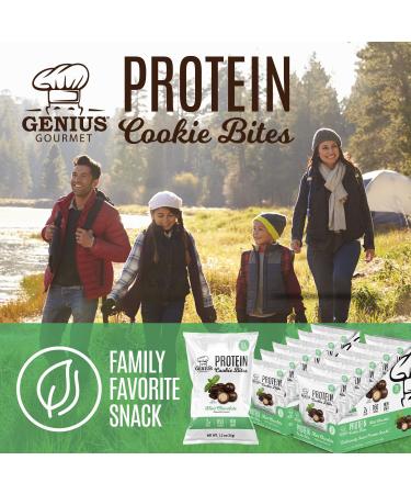 Genius Gourmet Protein Cookie Bites Mint Chocolate - 10g Protein No Added Sugar Low Carb Non-GMO - Sweet Protein Desserts & Protein Snacks for Adults and Kids - 12 Bags - Buy Online on GoSupps.com