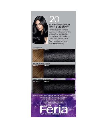 L'Oreal Paris Feria 20 Black Leather (Natural Black) Hair Dye - Pack of 1 - Buy Online on GoSupps.com