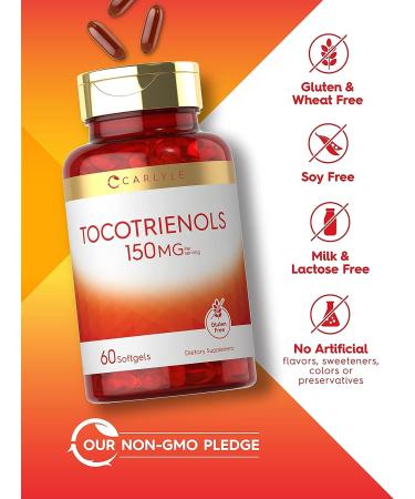 Carlyle Tocotrienols 150mg Supplement - 60 Softgels | Non-GMO & Gluten Free - Buy Online on GoSupps.com
