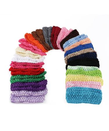 KW Collection Girl Baby Headbands Set - Pack of 50 Pcs, 25 Colors Elastic Crochet Hair Bands Hair Accessories for Girls - Buy Online on GoSupps.com