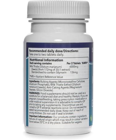 Milk Thistle 3000mg | 120 Tablets | Vegan Friendly | Up to 2 months of benefits | SimplySupplements - Buy Online on GoSupps.com