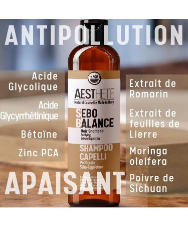 Oily Hair Shampoo and Anti-Dandruff Oily With Glycolic Acid Rosemary and Zinc Purifying Shampoo For Men and Women For Curly Straight Hair Anti-Itch Sebum Regulator 250ml - Buy Online on GoSupps.com