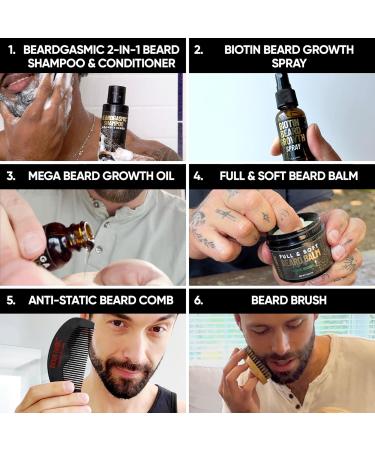 Derm Dude Advanced Beard Grooming Kit | Stimulate Facial Hair Growth | Complete Set with Wash Oil & Balm | Perfect Gifts for Men - Sandalwood & Cedar+Citrus - Buy Online on GoSupps.com