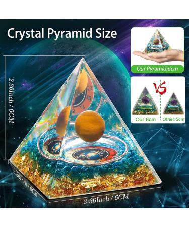 HuiJuKeJi Healing Crystals Cancers Orgonit Pyramid Constellation Gifts - 12 Companion Birthstone & Tiger Eye Stone Crystal Pyramid for Astrology Energy Healing Reiki Chakra Stone 6cm -Cancers - Buy Online on GoSupps.com