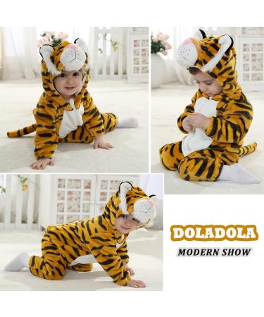 Doladola Baby Hooded Tiger Onesie | Newborn Loungewear Jumpsuit 6-12 Months - Buy Online on GoSupps.com