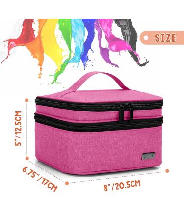 LUXJA Nail Polish Carrying Case - Pink | Holds 20 Bottles (15ml) | Portable Organizer Bag for Manicure Set - Buy Online on GoSupps.com