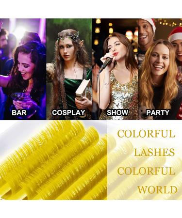 Orange Self-Fan Eyelashes D-0.07 Mix | Easy Fan Lashes for Volume | D Curl Colored Extensions 8-15mm - Buy Online on GoSupps.com