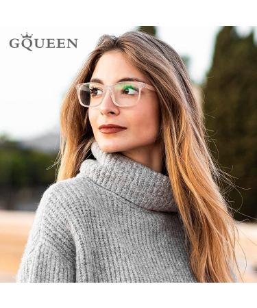 GQUEEN UV400 Horn-Rimmed Glasses - Stylish Fake Nerd Glasses for Men & Women - Trendy Transparent Frames - Buy Online on GoSupps.com