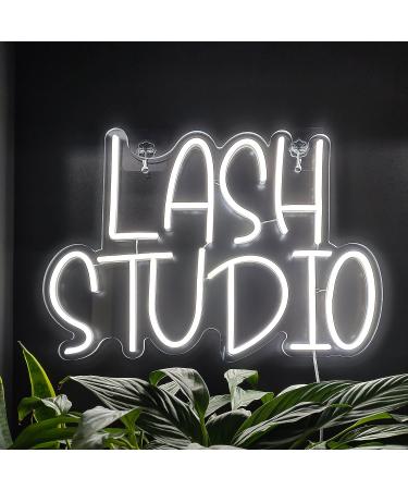 Lash Studio Neon Sign - LED Light for Salon & Beauty Studio Decor (White) - Buy Online on GoSupps.com