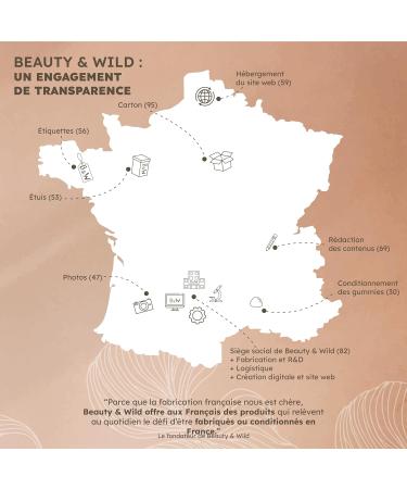 Skin & Hair - Dietary supplement Biotin Vitamin A C E B6 B8 Zinc - Beauty of the skin and hair - 1 month cure - Blueberry Raspberry taste - 60 Gummies - Beauty&Wild - Buy Online on GoSupps.com