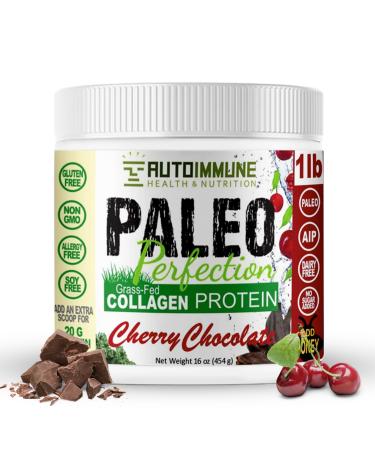 Paleo Perfection Double Chocolate Grass Fed Beef Collagen Protein Powder without Stevia - Paleo Keto SCD AIP Protein Powder w/ Apple Fiber Carrot Broccoli - 1lb Protein Powder & Superfood Blend