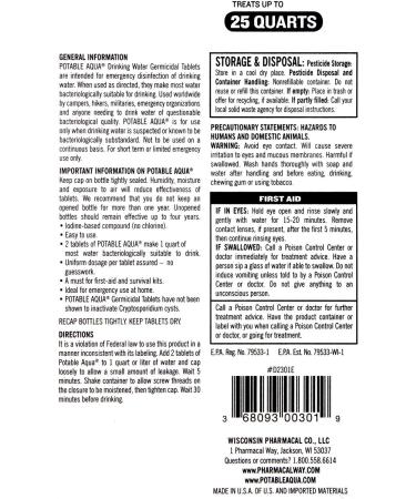 Potable Aqua Water Purification Tablets (4-Pack) for Hiking, Camping, and Emergency Drinking - Buy Online on GoSupps.com