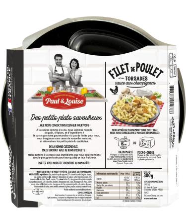 Paul & Louise Chicken fillet & twists cream mushrooms 300 g - Ready in 2 min - 100% meat origin France - Buy Online on GoSupps.com