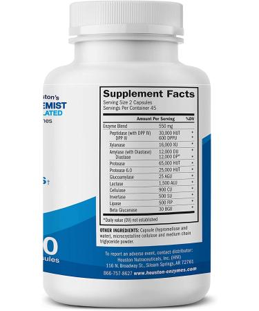 TriEnza Digestive Enzyme - 90 Capsules for Intolerances | Houston Enzymes - Buy Online on GoSupps.com
