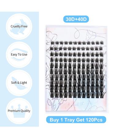 Diy False Eyelash Extensions 120 Pcs Mixed Lash Clusters - Natural Look Wispy Lashes 8-16mm - Buy Online on GoSupps.com